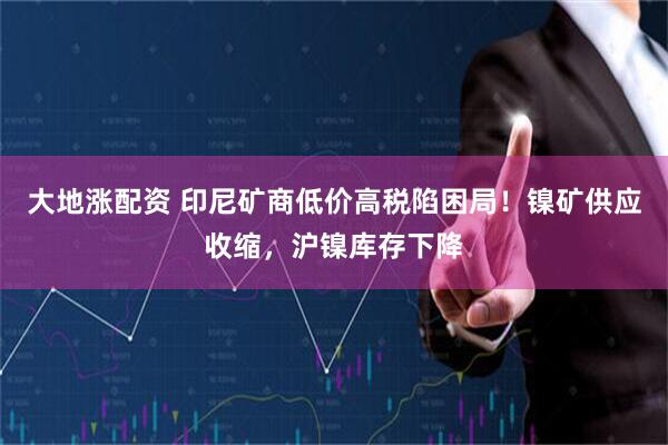 大地涨配资 印尼矿商低价高税陷困局！镍矿供应收缩，沪镍库存下降